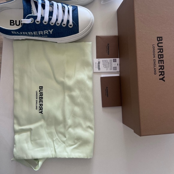 Burberry Blue Denim Sneakers - Picture 4 of 7